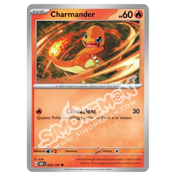 Charmander 026/197 Ossidiana Infuocata Foil (IT)
