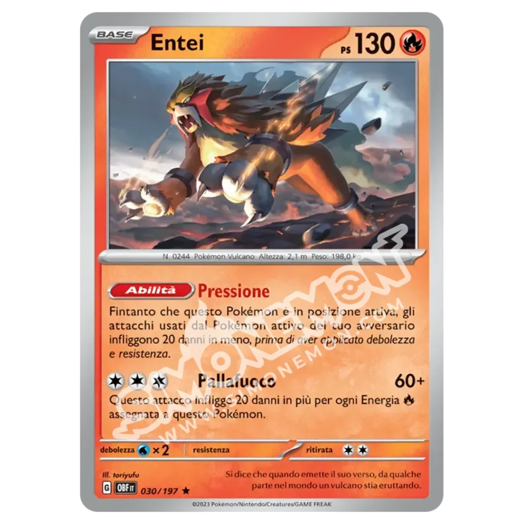 Entei 030/197 Ossidiana Infuocata Foil (IT)