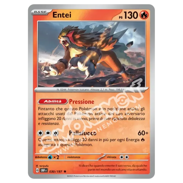 Entei 030/197 Ossidiana Infuocata Foil (IT)
