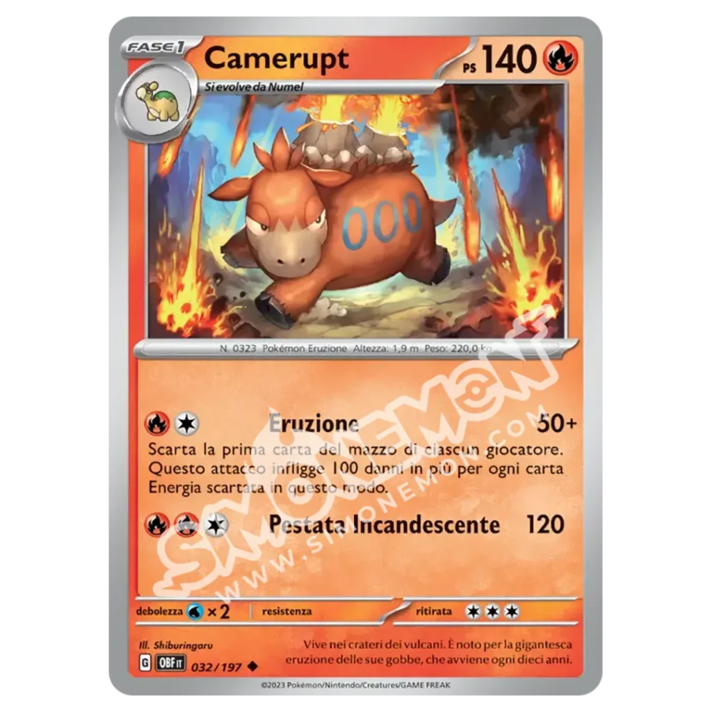Camerupt 032/197 Ossidiana Infuocata  (IT)