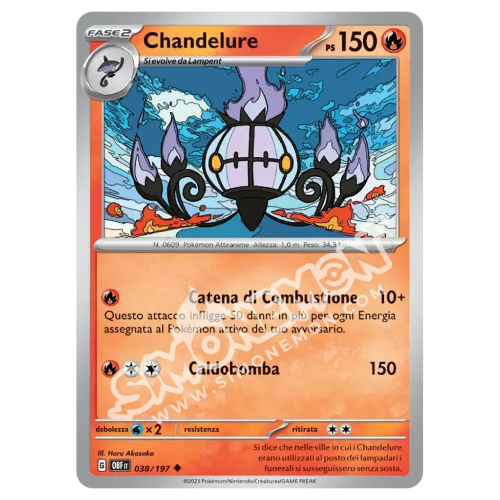 Chandelure 038/197 Ossidiana Infuocata Reverse (IT)