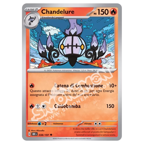 Chandelure 038/197 Ossidiana Infuocata Reverse (IT)
