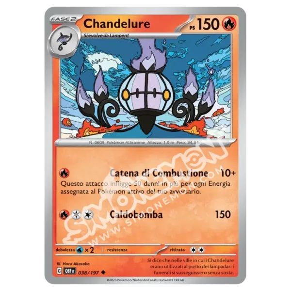 Chandelure 038/197 Ossidiana Infuocata Reverse (IT)