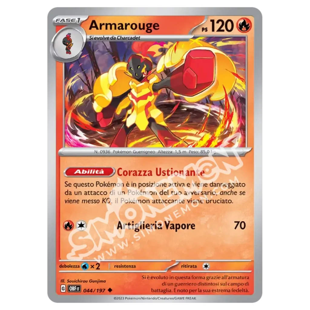 Armarouge 044/197 Ossidiana Infuocata Reverse (IT)