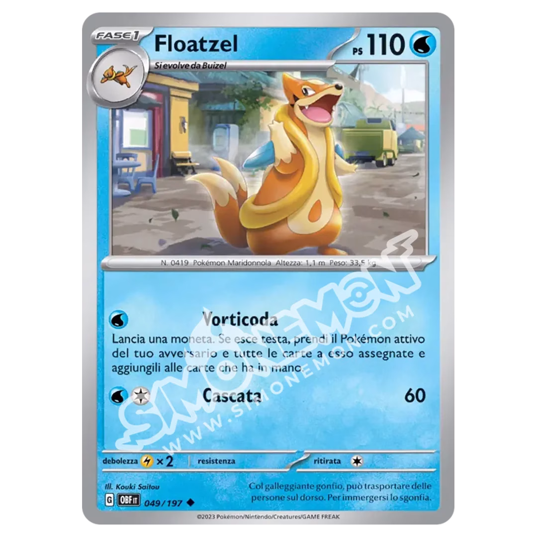 Floatzel 049/197 Ossidiana Infuocata Reverse (IT)