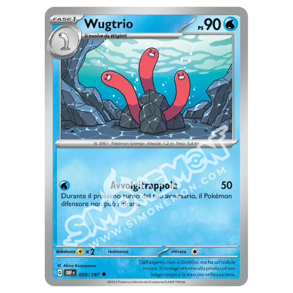 Wugtrio 059/197 Ossidiana Infuocata Reverse (IT)