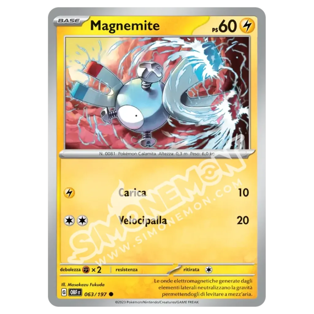 Magnemite 063/197 Ossidiana Infuocata Reverse (IT)