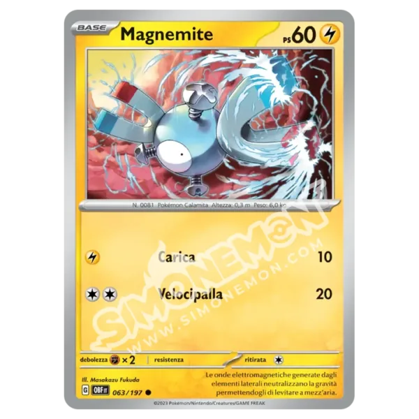 Magnemite 063/197 Ossidiana Infuocata Reverse (IT)