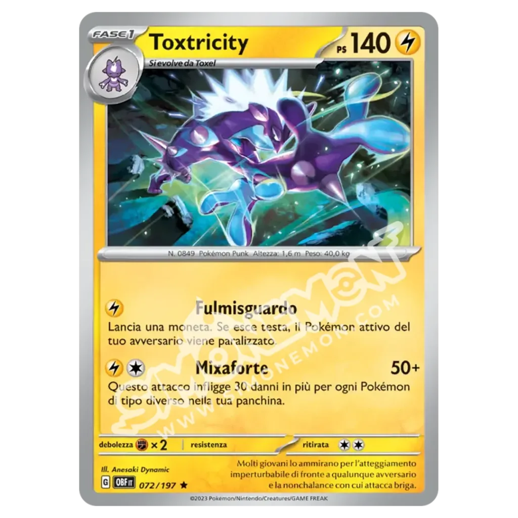 Toxtricity 072/197 Ossidiana Infuocata Foil (IT)