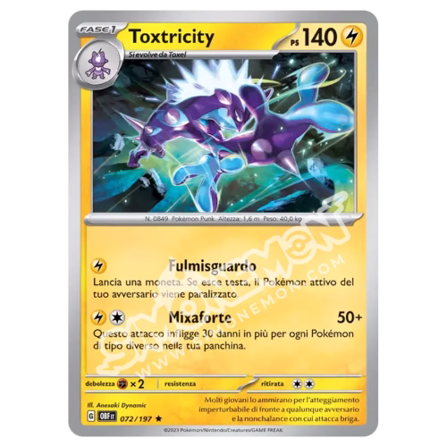Toxtricity 072/197 Ossidiana Infuocata Foil (IT)