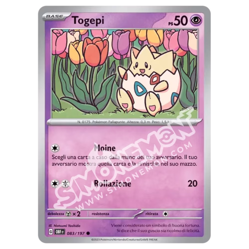Togepi 083/197 Ossidiana Infuocata Reverse (IT)