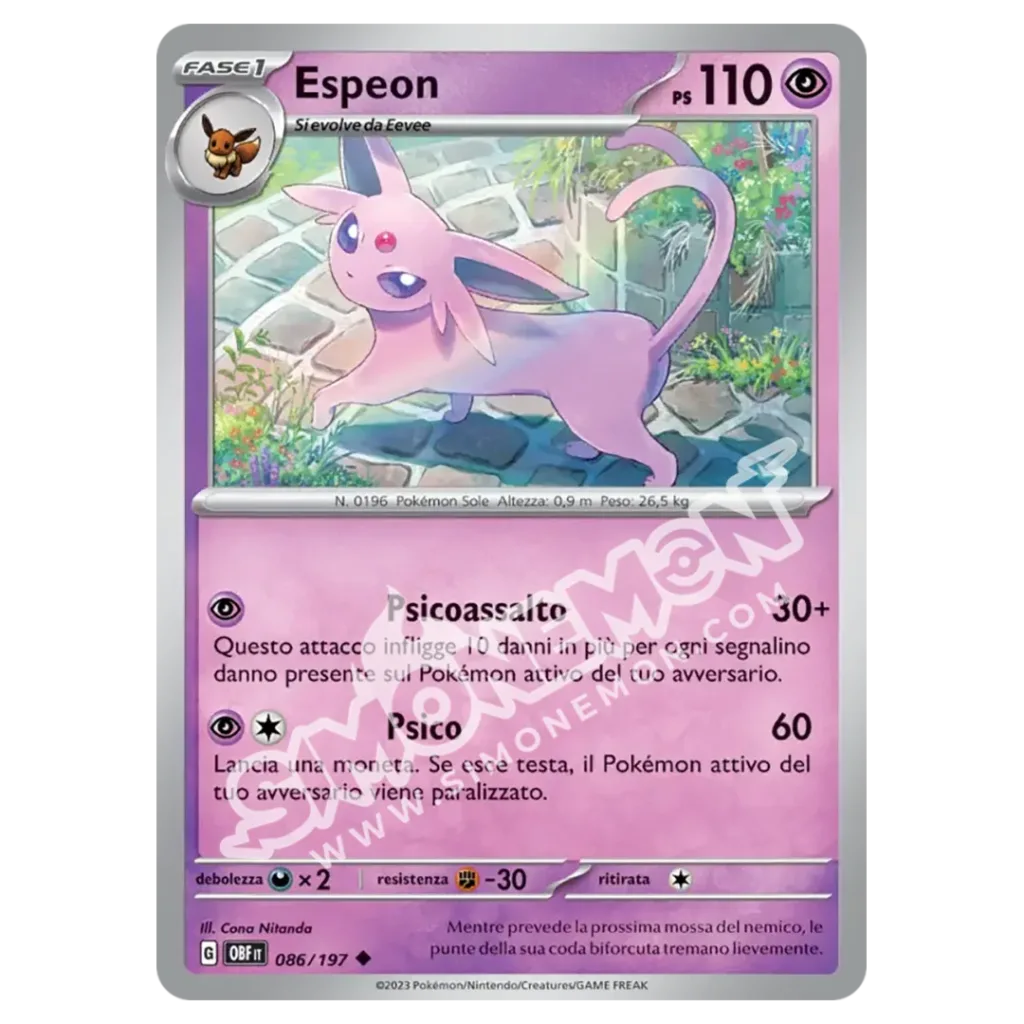 Espeon 086/197 Ossidiana Infuocata Reverse (IT)