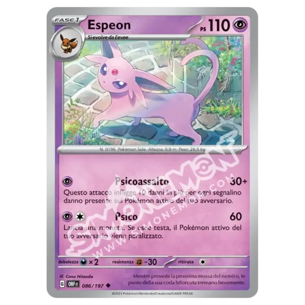 Espeon 086/197 Ossidiana Infuocata Reverse (IT)