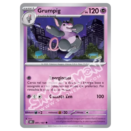 Grumpig 091/197 Ossidiana Infuocata Reverse (IT)