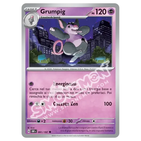 Grumpig 091/197 Ossidiana Infuocata Reverse (IT)
