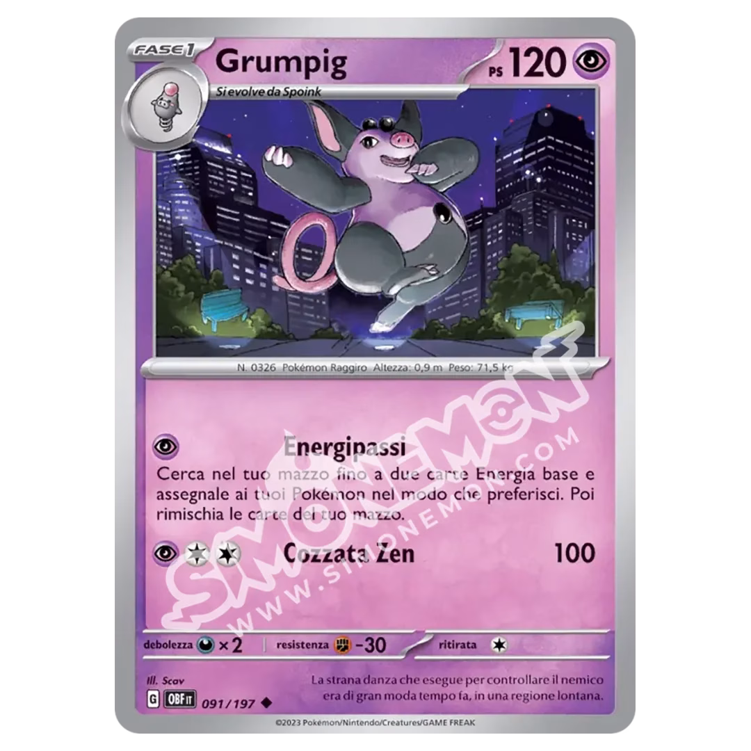 Grumpig 091/197 Ossidiana Infuocata Reverse (IT)