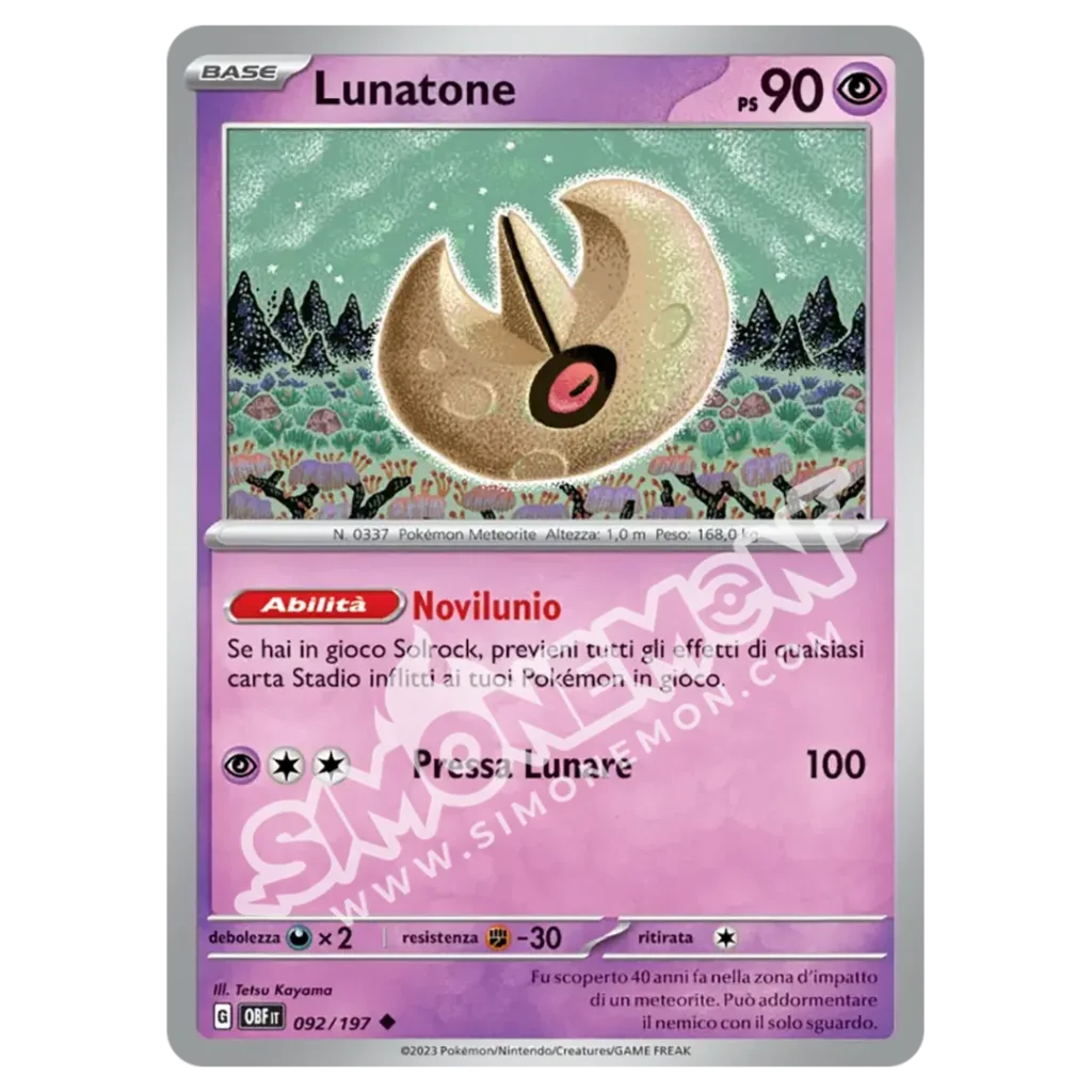Lunatone 092/197 Ossidiana Infuocata (IT)