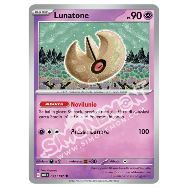 Lunatone 092/197 Ossidiana Infuocata (IT)