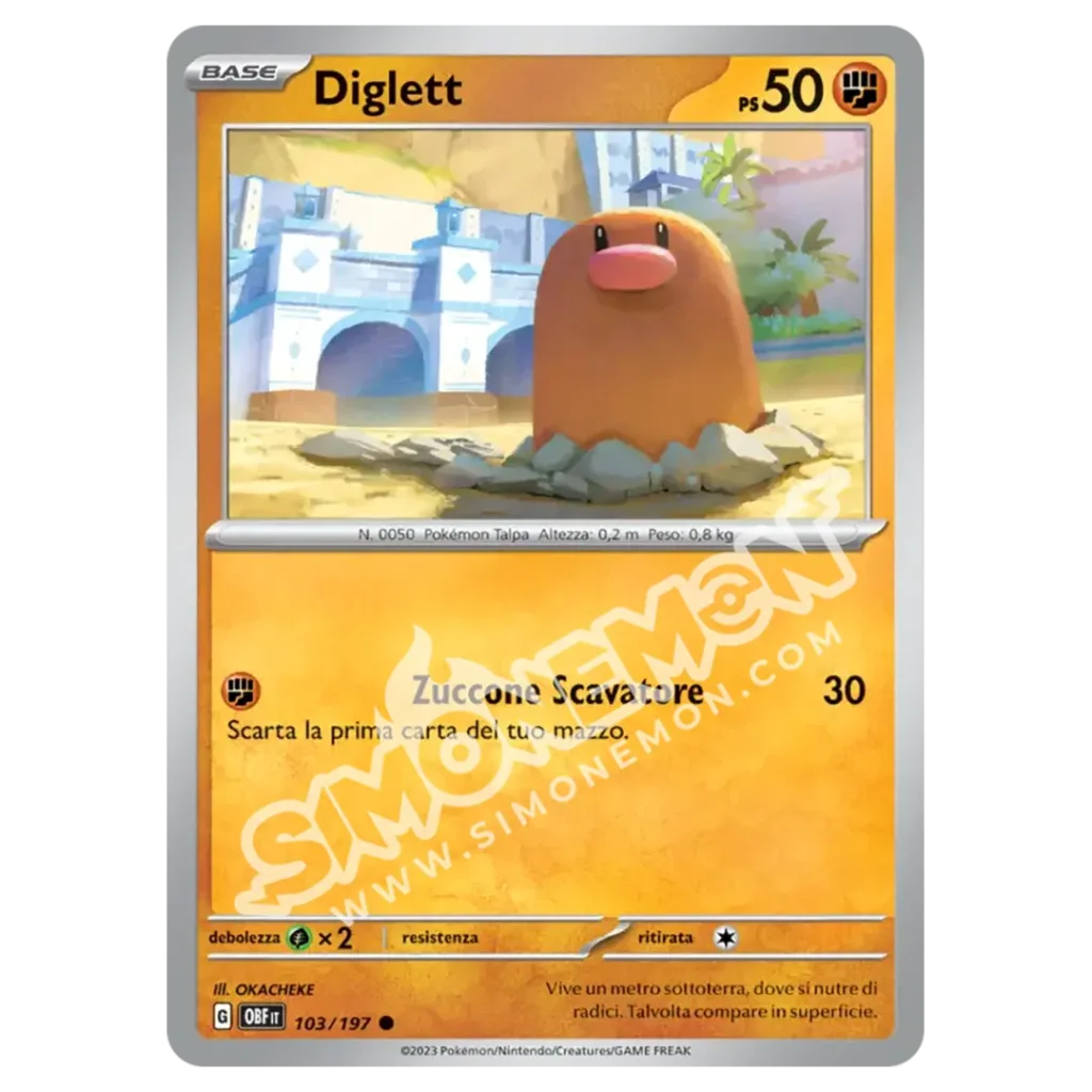 Diglett 103/197 Ossidiana Infuocata Reverse (IT)