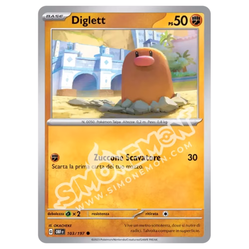 Diglett 103/197 Ossidiana Infuocata Reverse (IT)