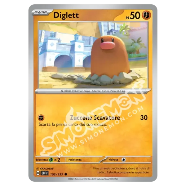 Diglett 103/197 Ossidiana Infuocata Reverse (IT)