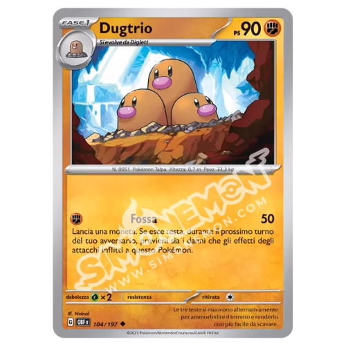 Dugtrio 104/197 Ossidiana Infuocata Reverse (IT)