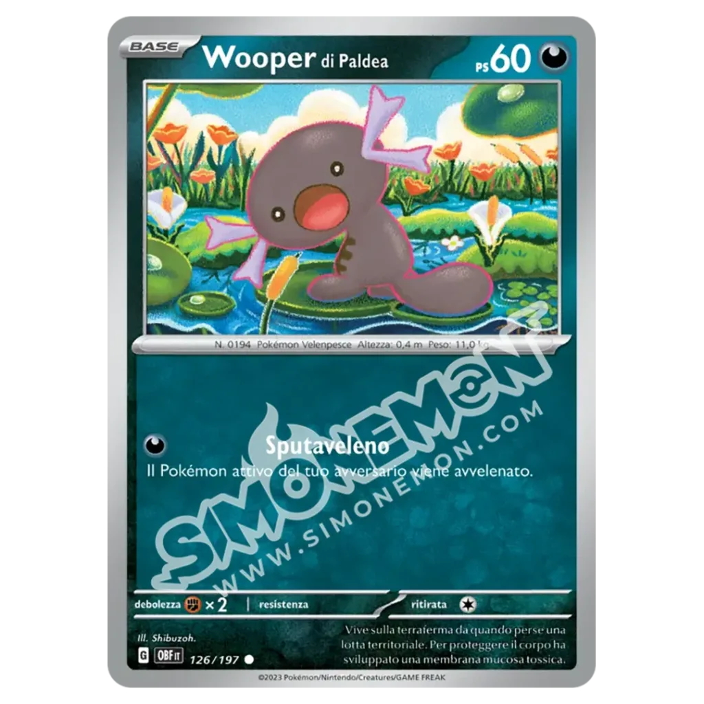 Wooper di Paldea 126/197 Ossidiana Infuocata (IT)