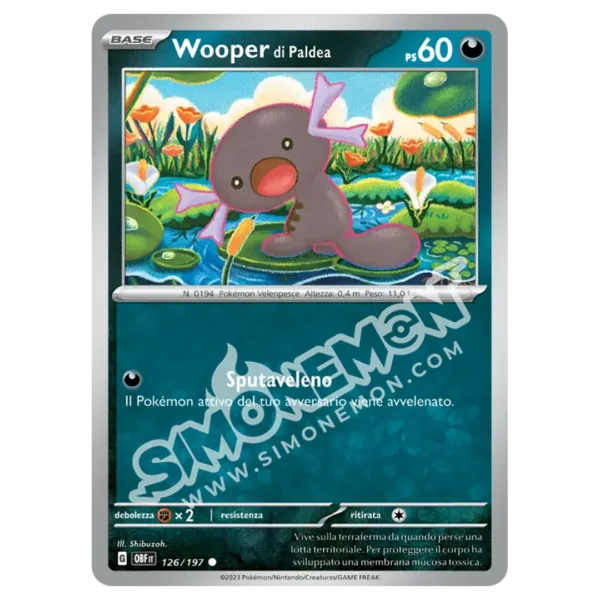 Wooper di Paldea 126/197 Ossidiana Infuocata (IT)