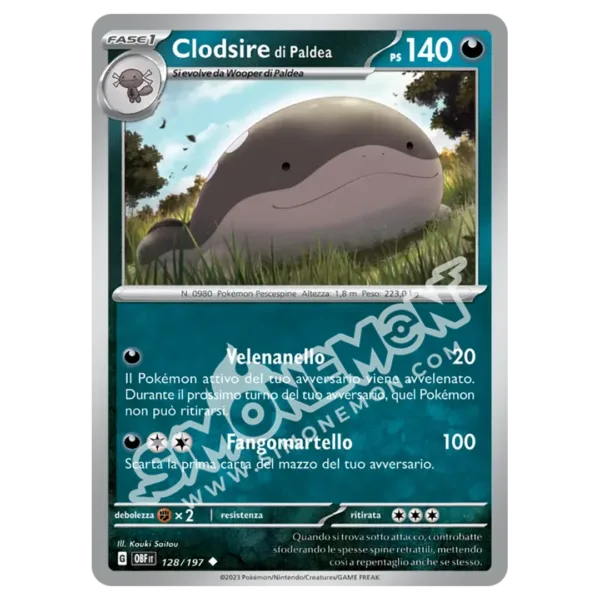 Clodsire di Paldea 128/197 Ossidiana Infuocata (IT)