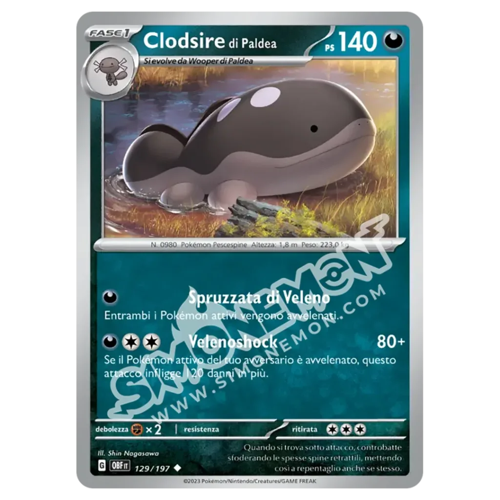 Clodsire di Paldea 129/197 Ossidiana Infuocata  (IT)