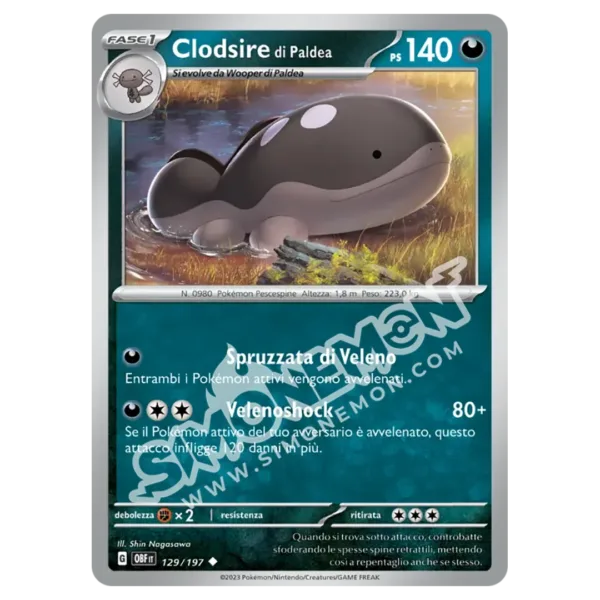Clodsire di Paldea 129/197 Ossidiana Infuocata  (IT)