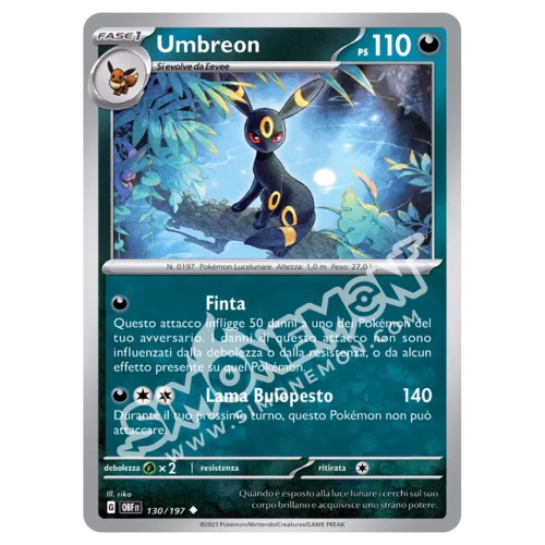 Umbreon 130/197 Ossidiana Infuocata Reverse (IT)