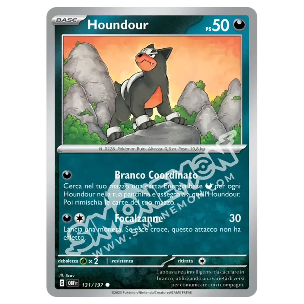 Houndour 131/197 Ossidiana Infuocata Reverse (IT)