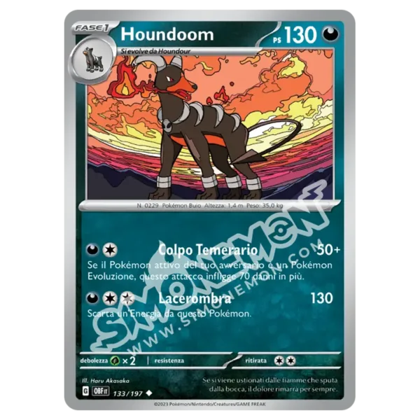 Houndoom 133/197 Ossidiana Infuocata Reverse (IT)