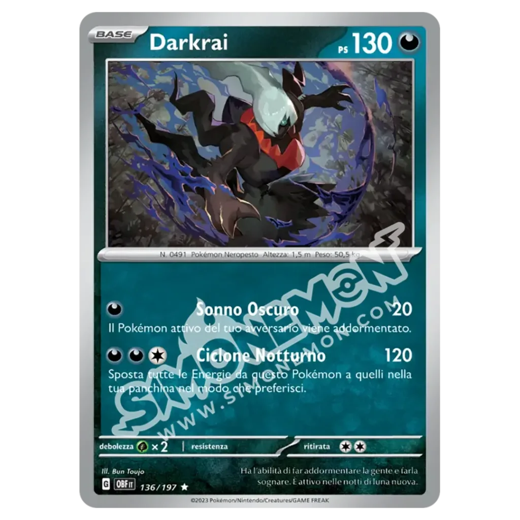 Darkrai 136/197 Ossidiana Infuocata Foil (IT)