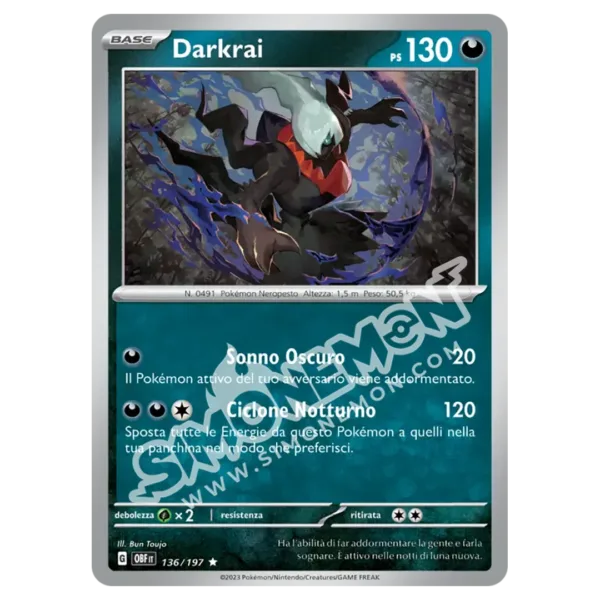 Darkrai 136/197 Ossidiana Infuocata Foil (IT)