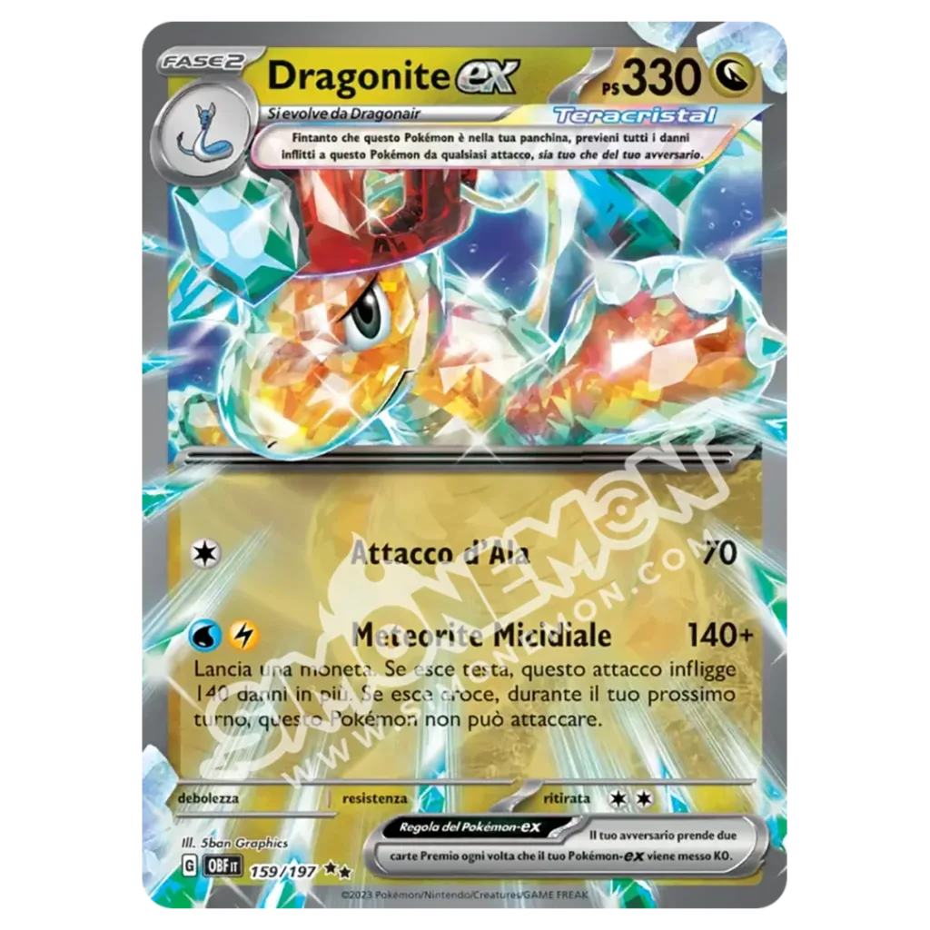 Dragonite-ex 159/197 Ossidiana Infuocata (IT)