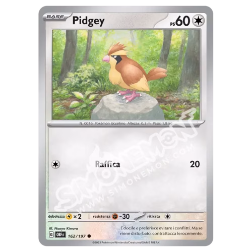 Pidgey 162/197 Ossidiana Infuocata (IT)
