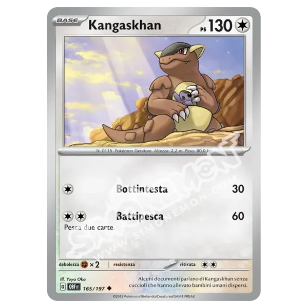 Kangaskhan 165/197 Ossidiana Infuocata Reverse (IT)