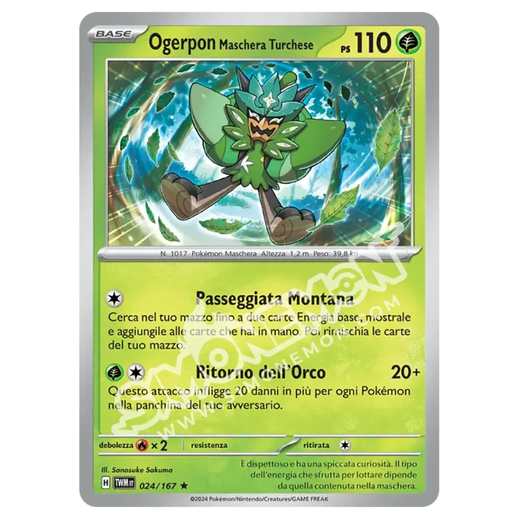 Ogerpon Maschera Turchese 024/167 Crepuscolo Mascherato Foil (IT)