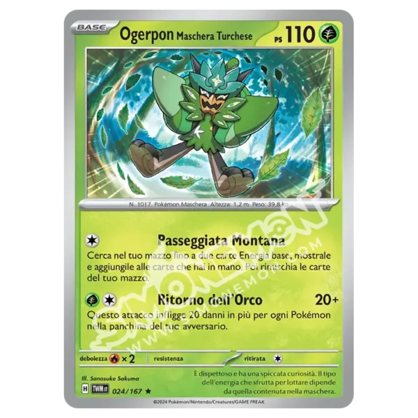 Ogerpon Maschera Turchese 024/167 Crepuscolo Mascherato Foil (IT)