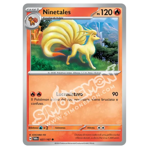 Ninetales 027/167 Crepuscolo Mascherato Reverse (IT)