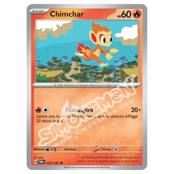 Chimchar 031/167 Crepuscolo Mascherato Reverse (IT)
