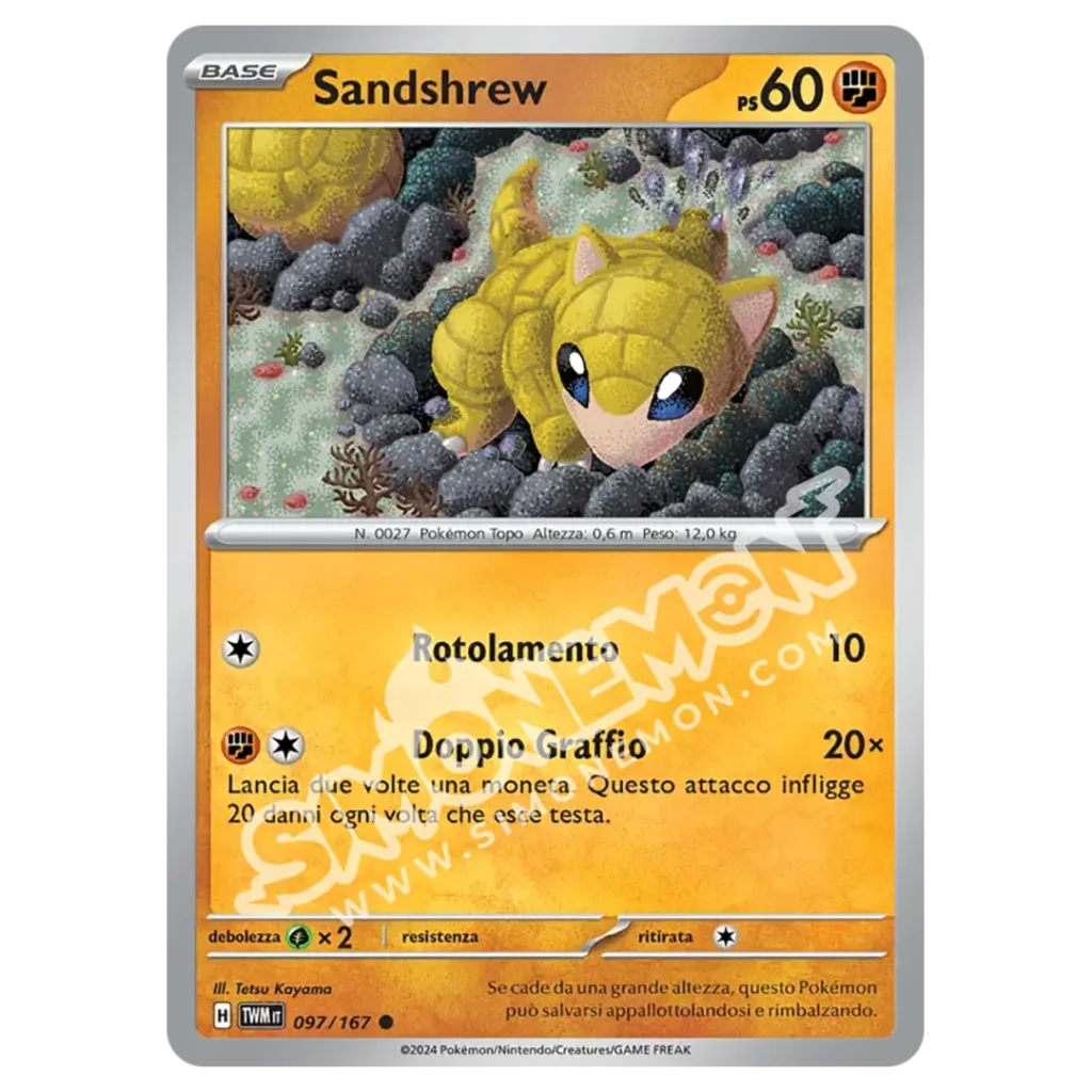 Sandshrew 097/167 Crepuscolo Mascherato Reverse (IT)