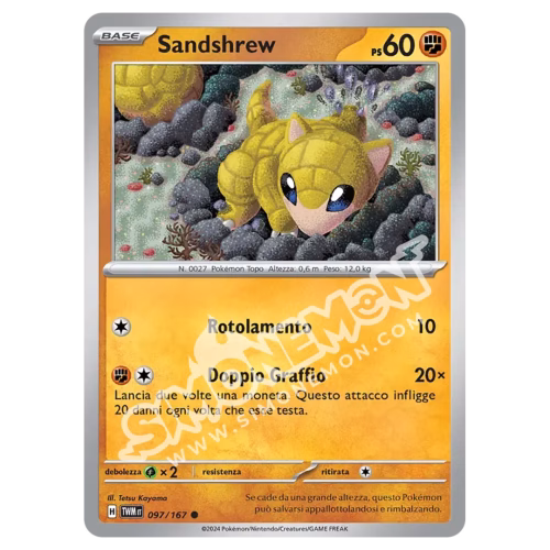 Sandshrew 097/167 Crepuscolo Mascherato Reverse (IT)