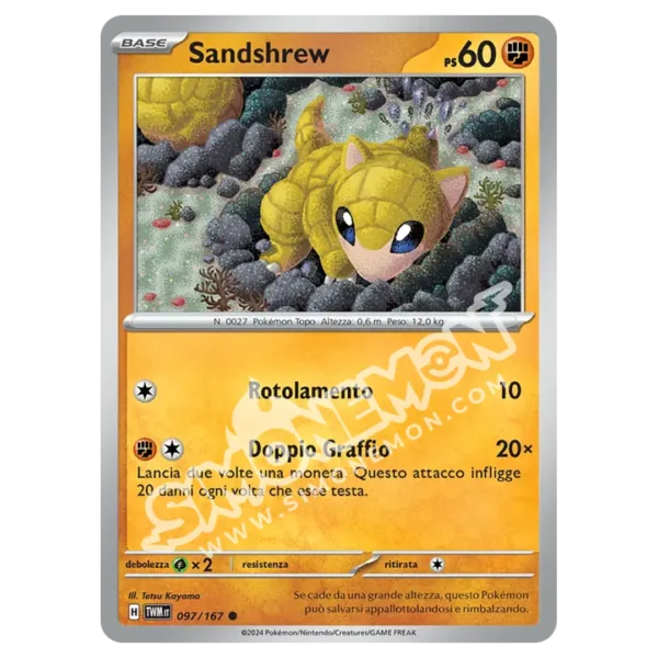 Sandshrew 097/167 Crepuscolo Mascherato Reverse (IT)