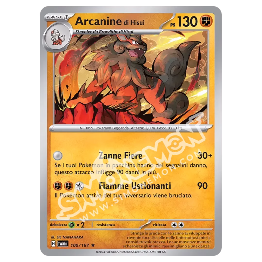 Arcanine di Hisui 100/167 Crepuscolo Mascherato Foil (IT)