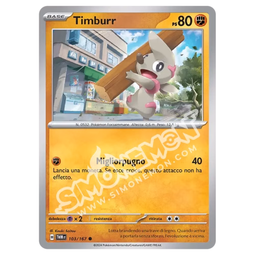 Timburr 103/167 Crepuscolo Mascherato Reverse (IT)