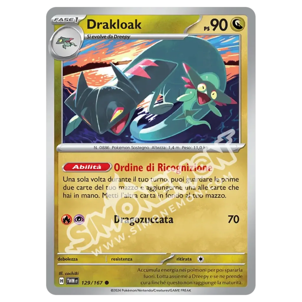 Drakloak 129/167 Crepuscolo Mascherato Reverse (IT)