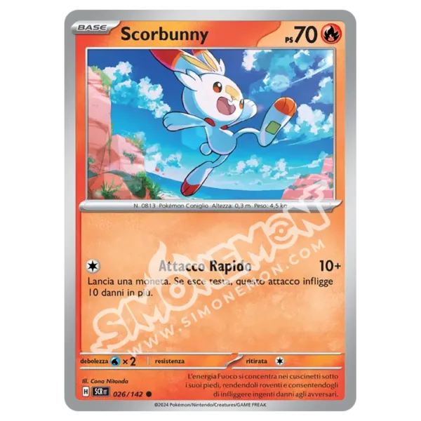 Scorbunny 026/142 Corona Astrale Reverse (IT)